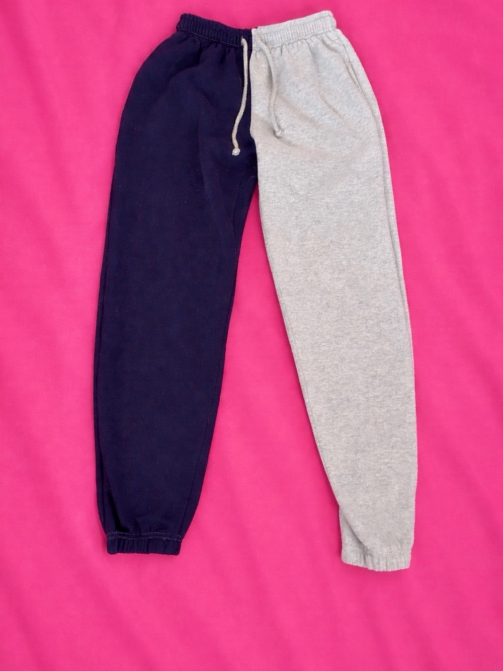 Two-Tone Women's Jogger Pants - Navy & Heather Gray